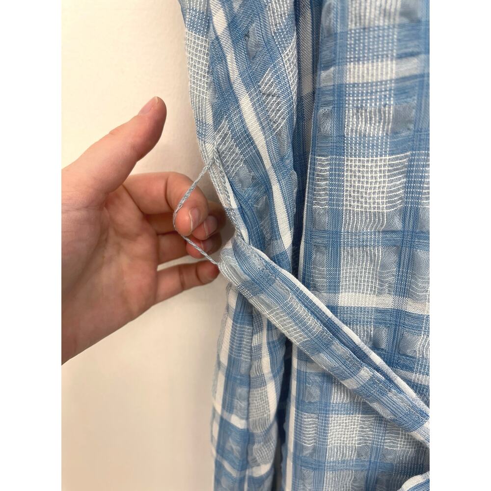 By Anthropologie Plaid Sleeveless Tiered Ruffle Hem Tie Waist Maxi Dress XL - Picture 9 of 15